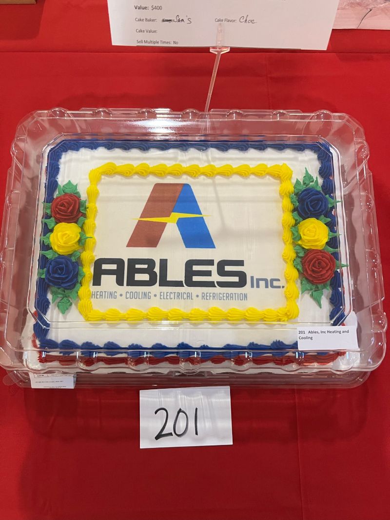 Carr Center Cake Auction Entry Ables, Inc. Heating and Cooling