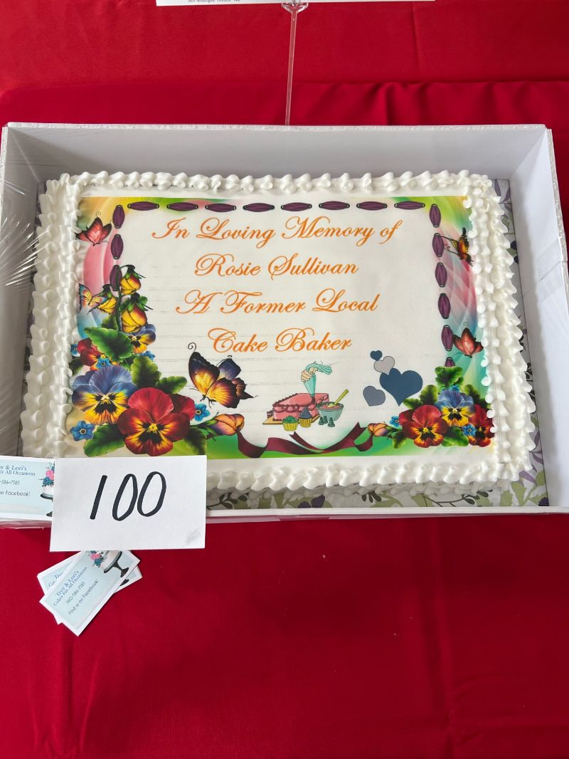 Carr Center Cake Auction Entry In Memory of Rosie Sullivan - A Former Local Cake Baker