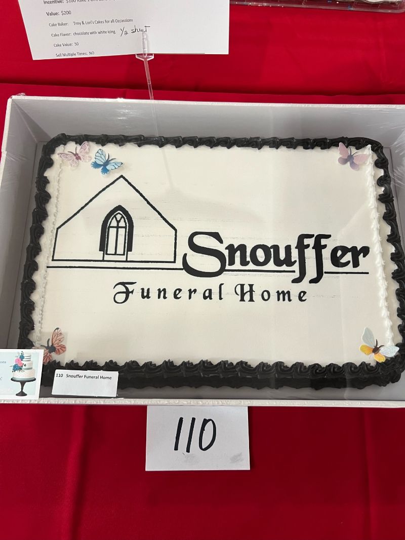 Carr Center Cake Auction Entry Snouffer Funeral Home