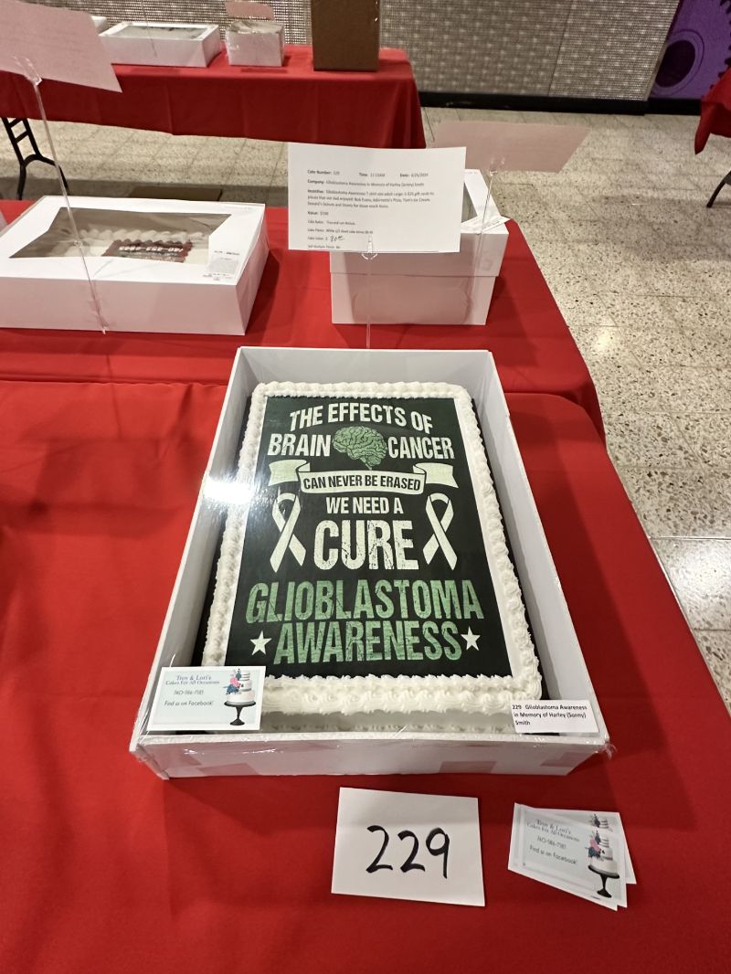 Carr Center Cake Auction Entry Glioblastoma Awareness In memory of our father Harley (Sonny) Smith